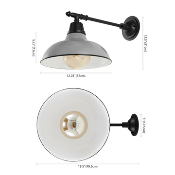 Wallace 12.25" Farmhouse Industrial Indoor/Outdoor Iron LED Victorian Arm Outdoor Sconce